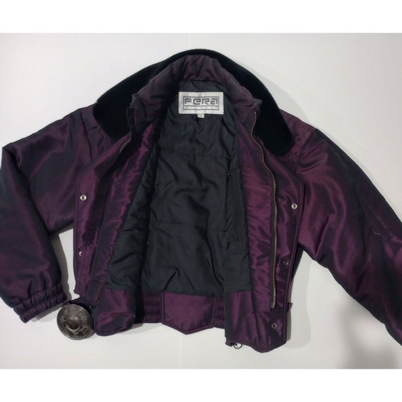 FERA Womens Sz10 Irredentist Purple Short Moto Jacket Ski Snowboard Western Belt - Picture 7 of 15